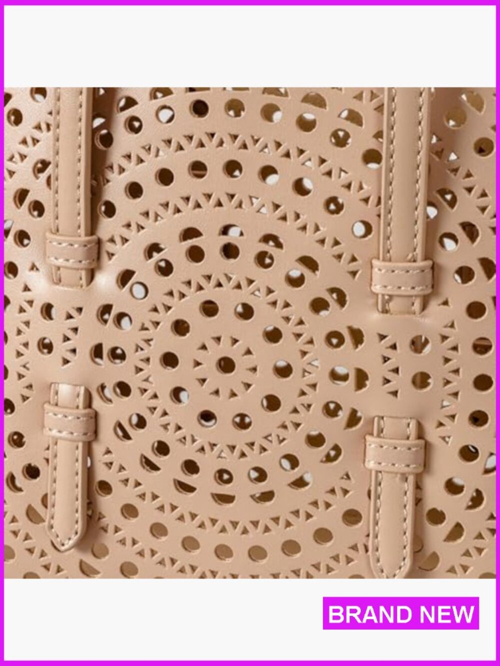 Black Laser-Cut Tote Bag - Classic Women's Shoulder Bag - Picture 5 of 7